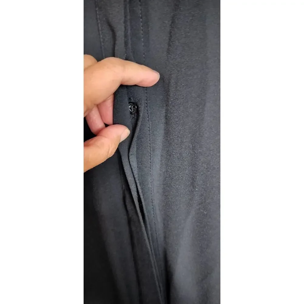 4252) Lauren Ralph Lauren Women Black Jumpsuit with White Accent Collar Size 14 - Picture 10 of 13